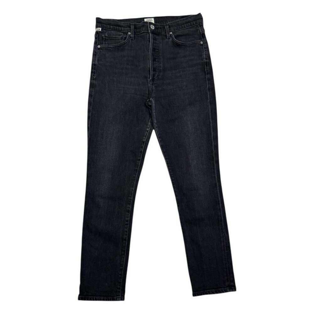 CITIZENS OF HUMANITY Olivia High Rise Slim Ankle Black Denim Jeans Pants 30x30